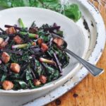 Recipe: Beet Greens and Scallions with Maple Syrup and Bacon