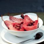 Poached Pears in Red Wine with Raisins
