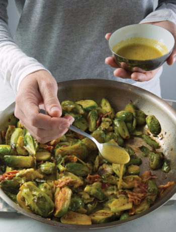 brussles sprouts with bacon and mustard dressing