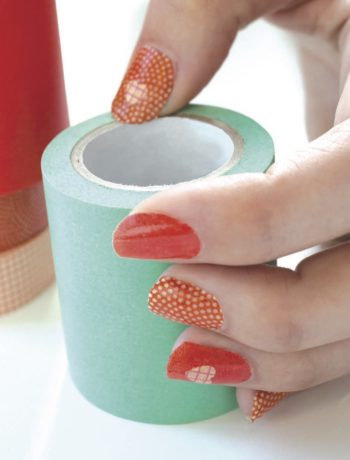 patriotic washi tape nail art