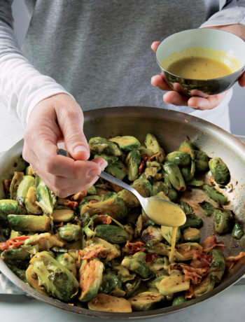 Brussels Sprouts with Bacon and Mustard Vinaigrette