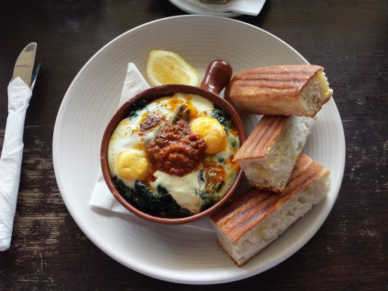 Baked Eggs and Braised Collards