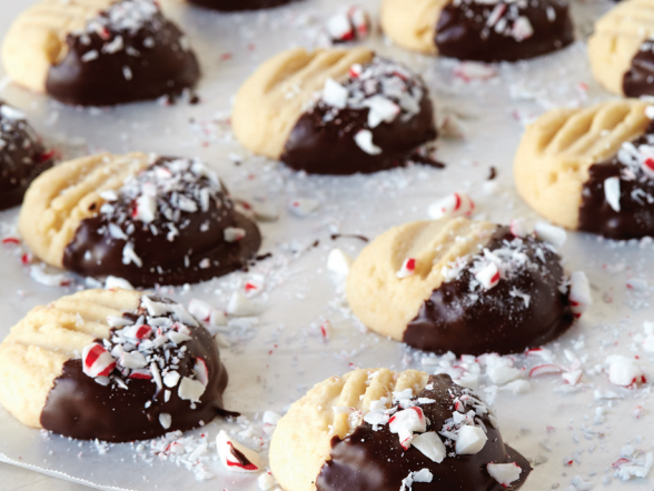 Chocolate-Tipped Butter Cookies
