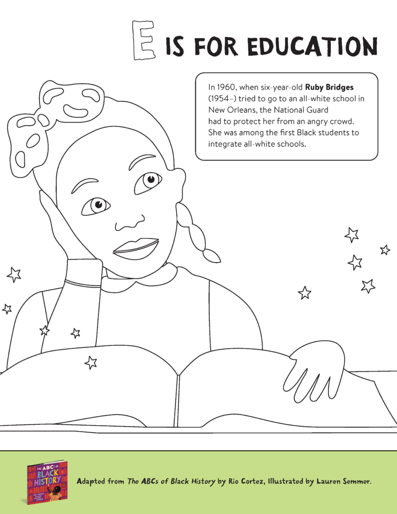 The ABCs of Black History Coloring Pages