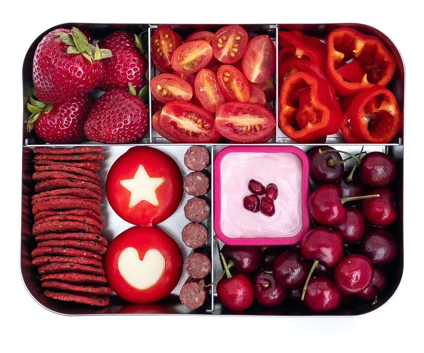 red color-coordinated lunchbox