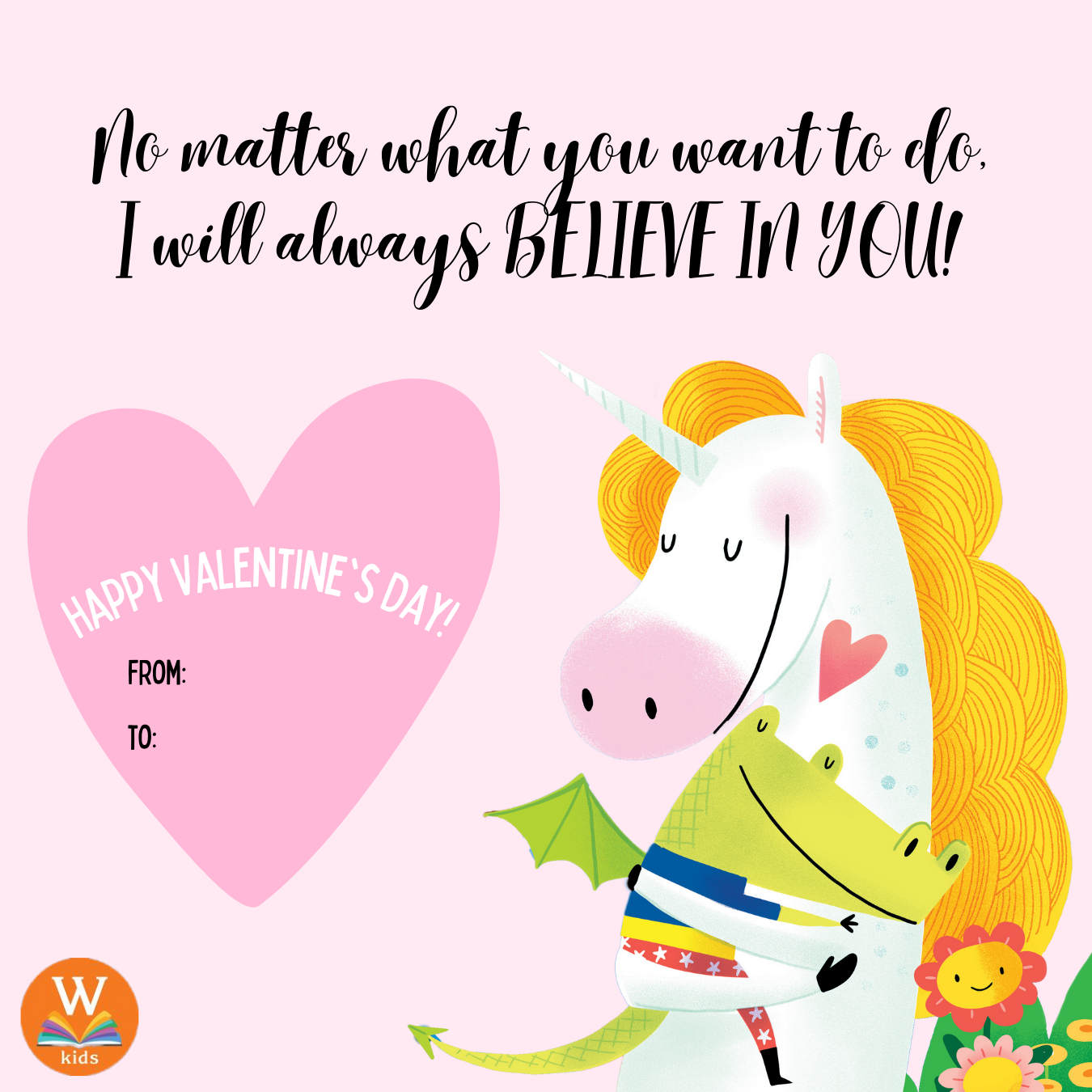 Unicorn Valentine's Day Card