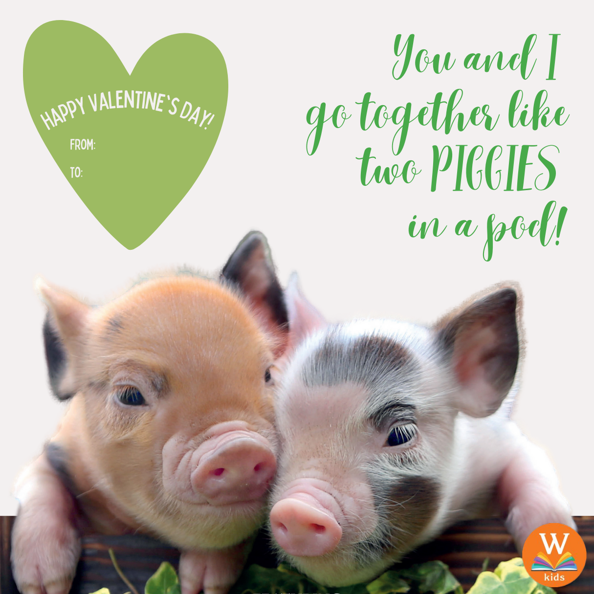 Piggies Valentine's Day Card